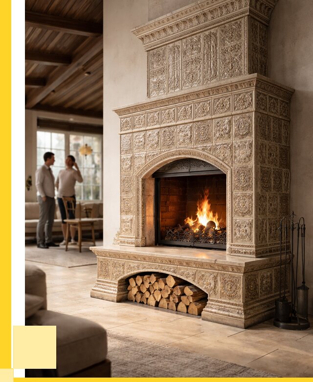 Купить изразцовый камин в Биробиджане от 253450 р. | ЭриданБрб