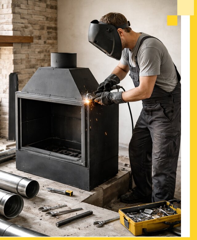 Продажа и установка металлических каминов в Биробиджане под ключ