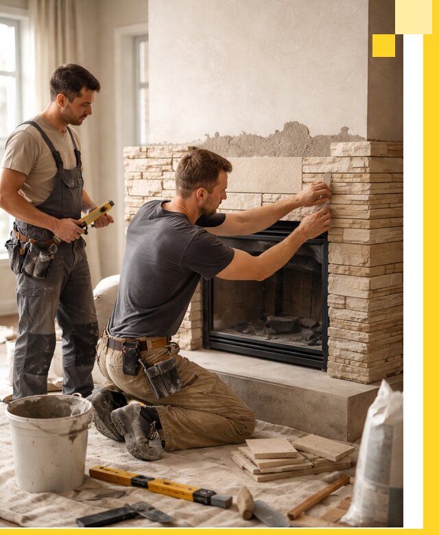 Установка и монтаж каминов для загородного дома в Биробиджане