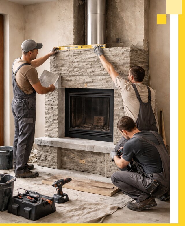 Профессиональный монтаж каминов под ключ в Биробиджане для дома