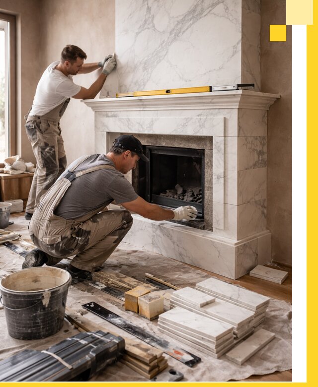 Отделка каминов в Биробиджане качественные облицовочные работы