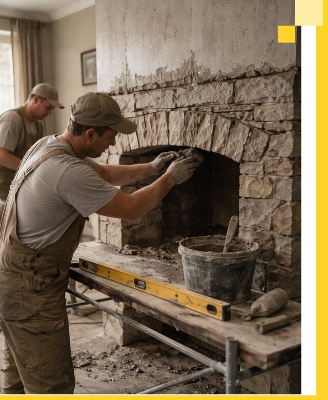 Изготовление каминов под ключ в Биробиджане, монтаж и отделка