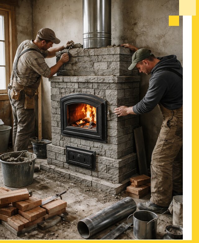 Производство, поставка и монтаж дровяных печей в Биробиджане