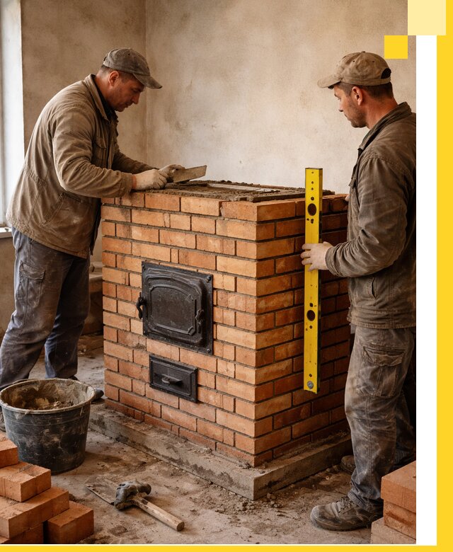 Отопительные печи под ключ в Биробиджане, установка и сборка