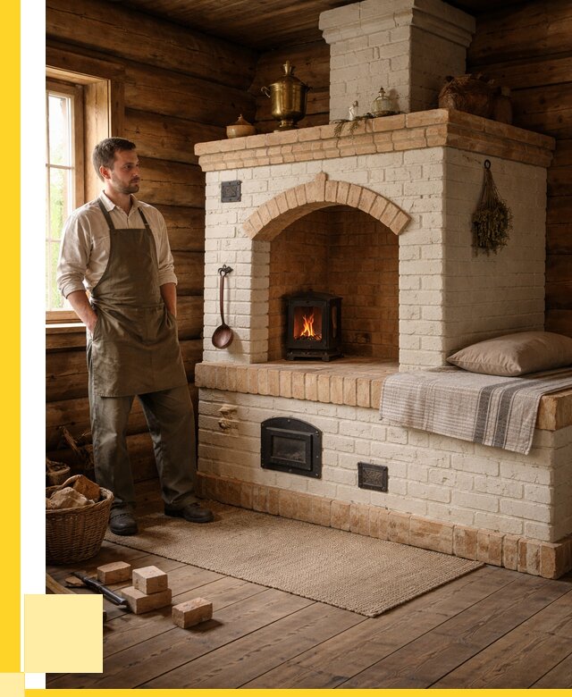 Русские печи с лежанкой под ключ в Биробиджане от 152070 р. ЭриданБрб