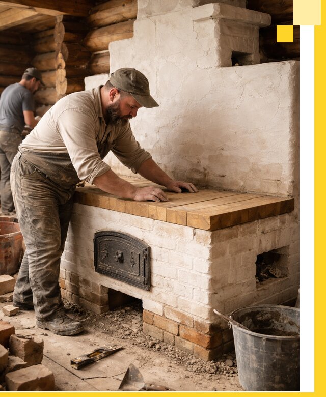 Проектирование и установка русской печи с лежанкой в Биробиджане