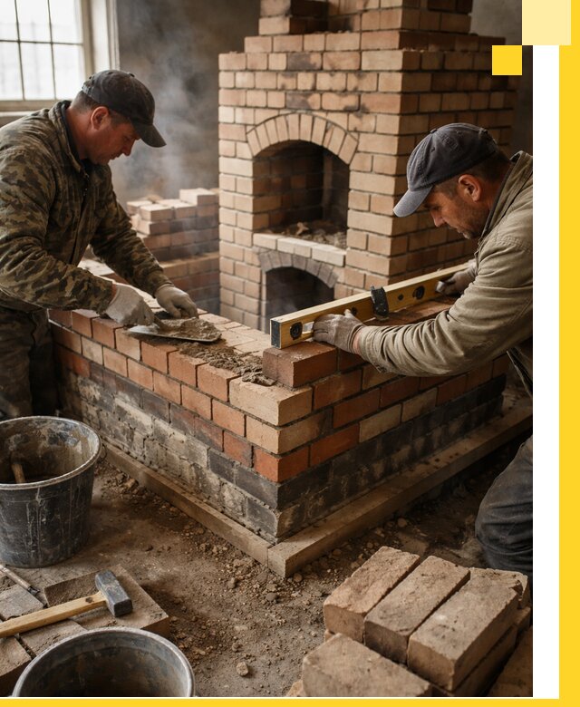 Изготовление и монтаж печей и каминов из кирпича в Биробиджане