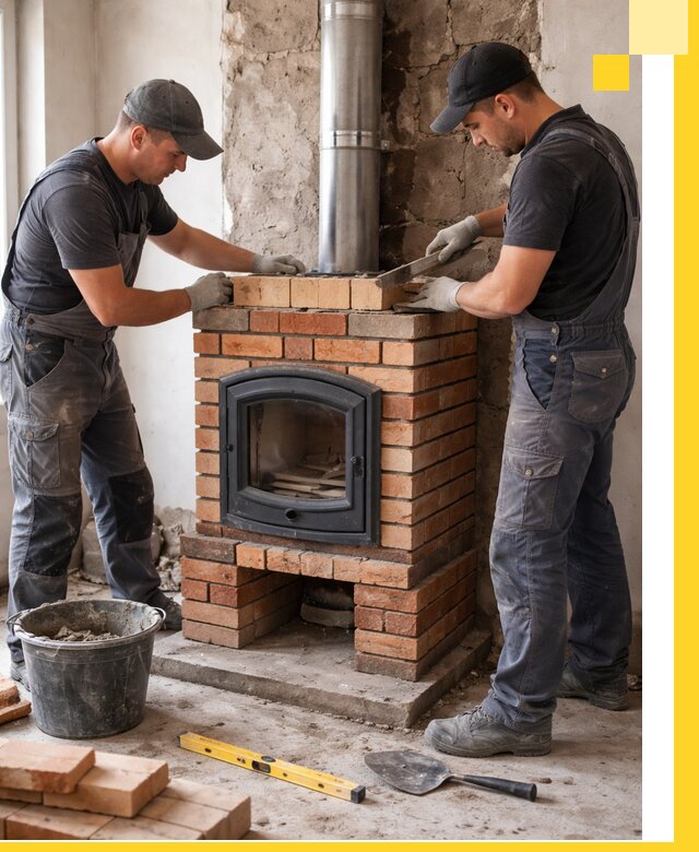 Монтаж печи камина под ключ в Биробиджане с гарантией и пусконаладкой