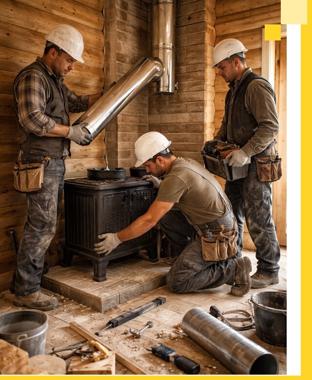 Профессиональный монтаж банных печей и дымоходов в Биробиджане