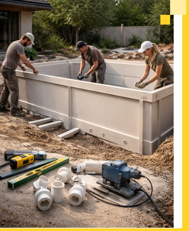 Установка полипропиленовых бассейнов под ключ в Биробиджане