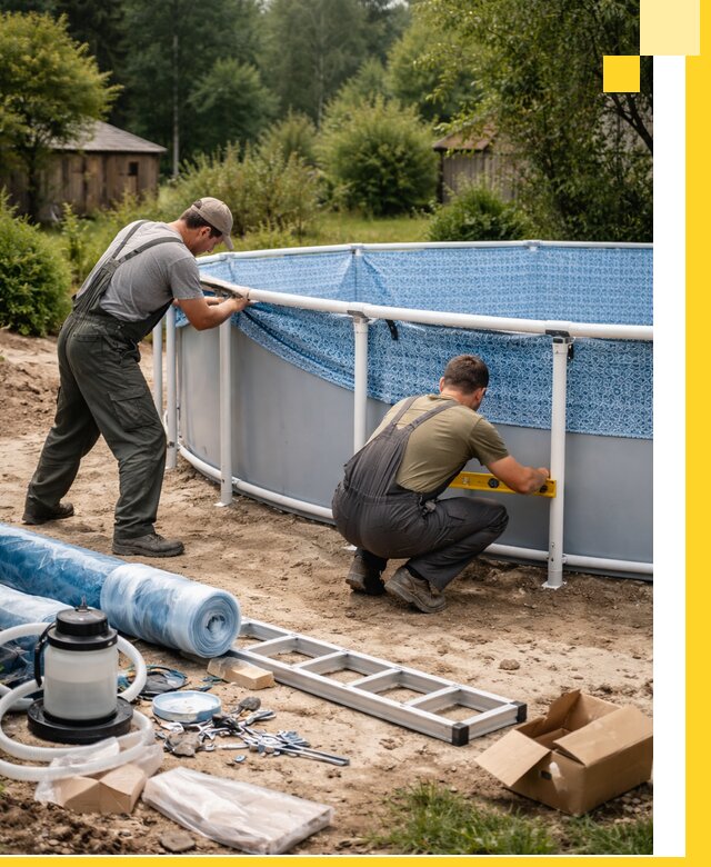 Установка и монтаж каркасных бассейнов в Биробиджане под ключ