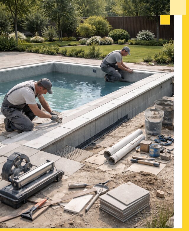 Строительство открытых бассейнов под ключ в Биробиджане профессионально