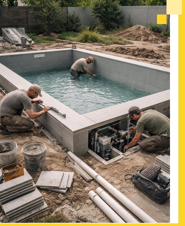 Строительство и монтаж бассейнов для дачи под ключ в Биробиджане