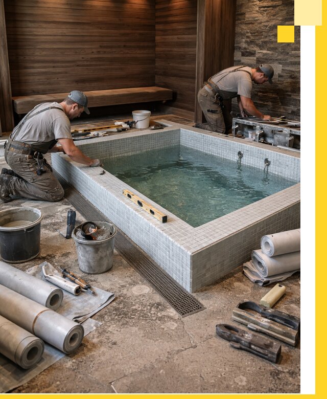 Установка и строительство бассейнов для сауны в Биробиджане