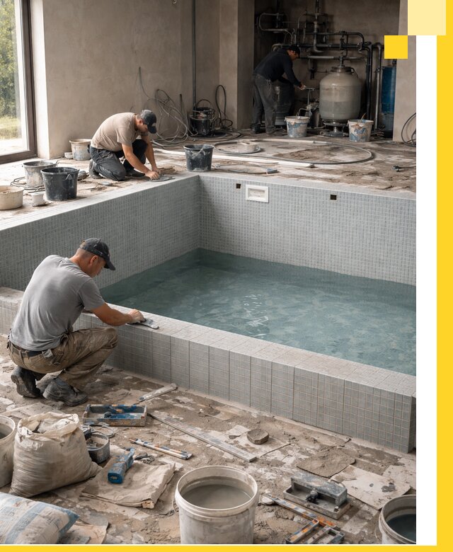 Строительство и монтаж бассейнов в помещении в Биробиджане