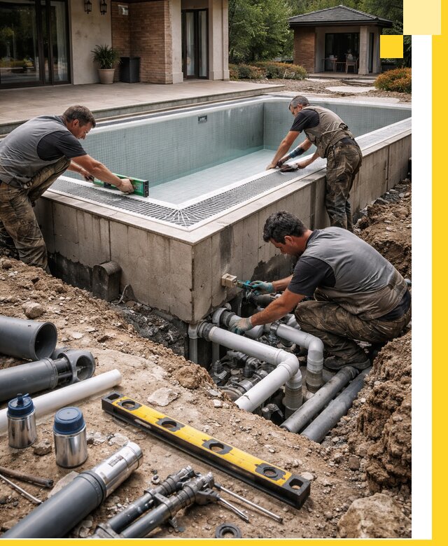 Строительство переливных бассейнов в Биробиджане под ключ