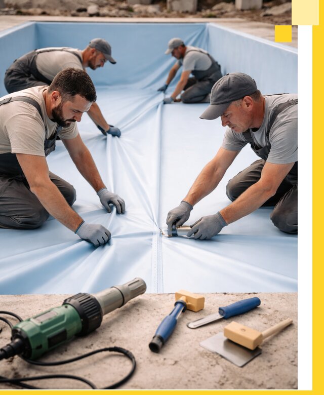 ПВХ пленка для бассейнов с монтажом и гарантией в Биробиджане