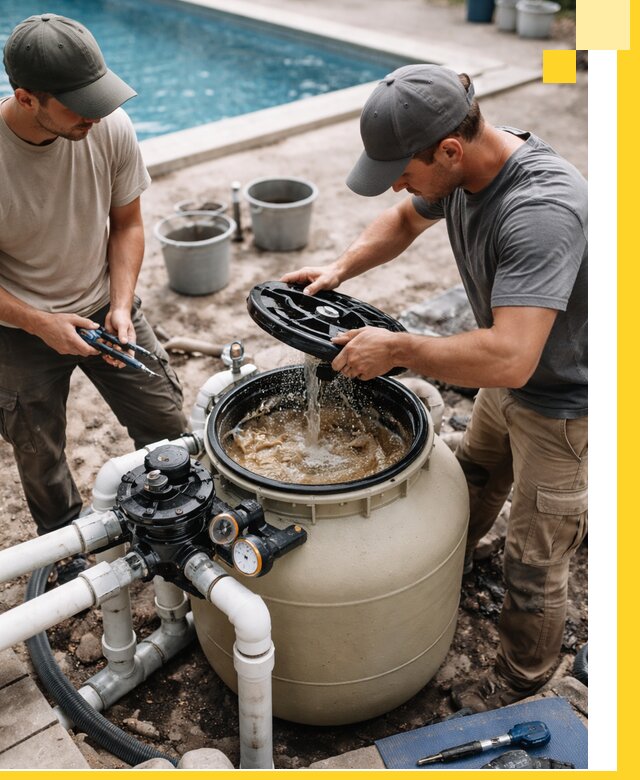 Установка и обслуживание песочных фильтров для бассейнов в Биробиджане