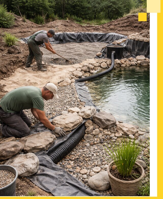 Строительство природных бассейнов и озер в Биробиджане под ключ