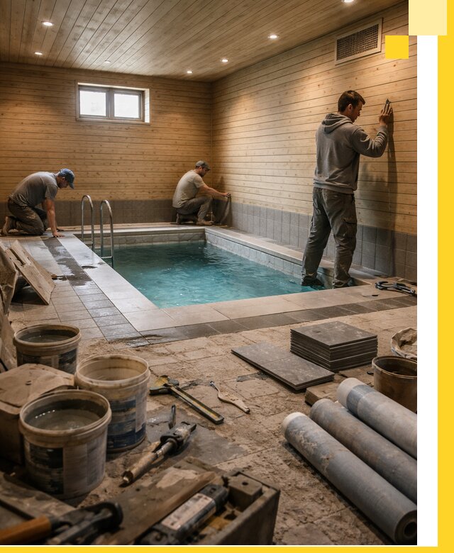 Строительство бани с бассейном и сауной под ключ в Биробиджане