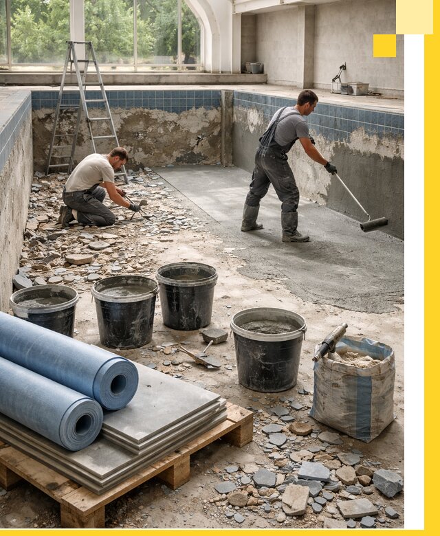 Реконструкция бассейнов в Биробиджане: ремонт, гидроизоляция