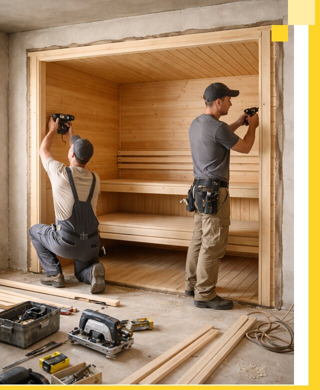 Монтаж саун под ключ в Биробиджане — проектирование и установка