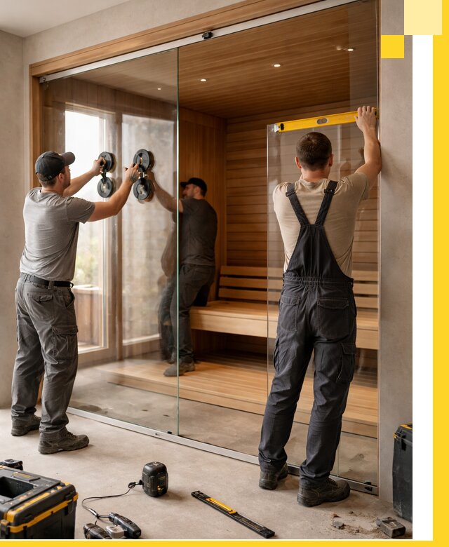 Производство и монтаж стеклянных саун под ключ в Биробиджане