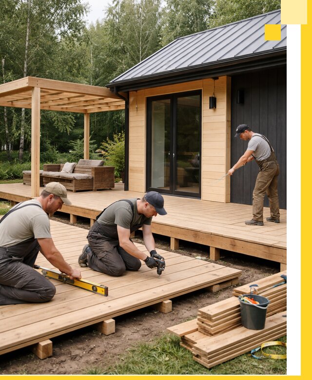 Строительство бань с террасой и бассейном под ключ в Биробиджане