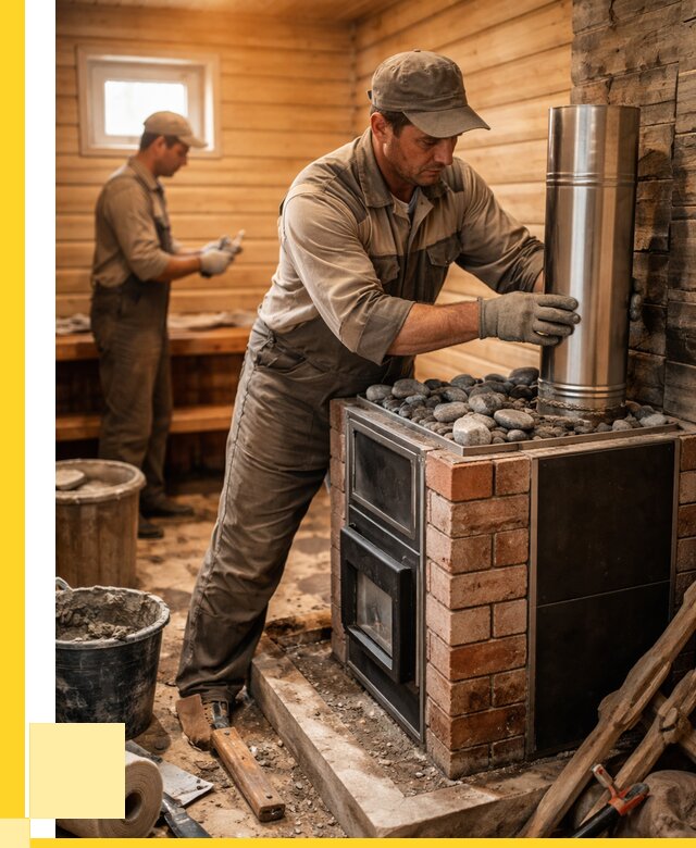 Монтаж печи в бане под ключ в Биробиджане от 20276 р. | ЭриданБрб