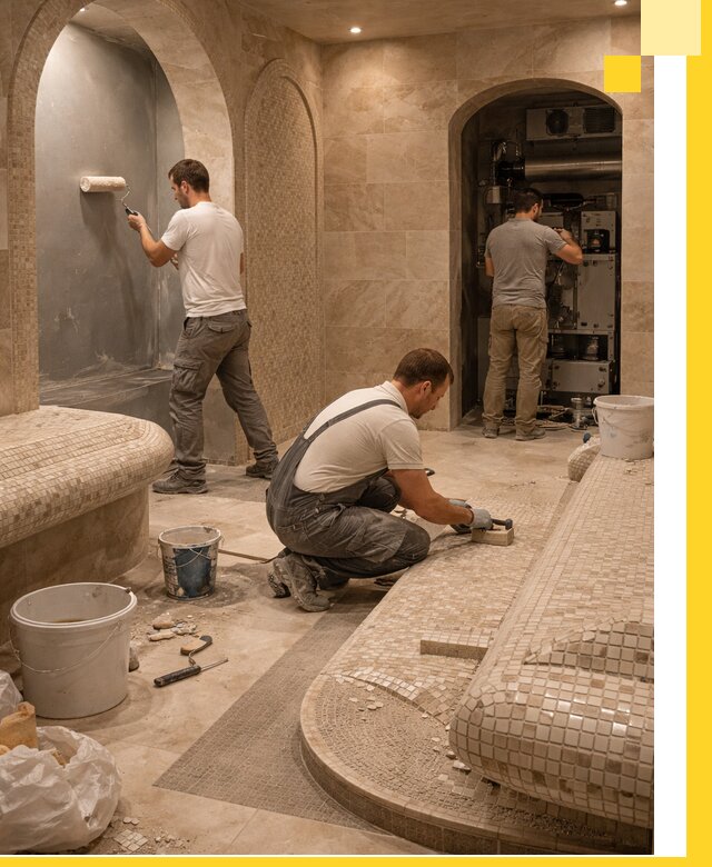 Строительство бани с хамамом и бассейном под ключ в Биробиджане