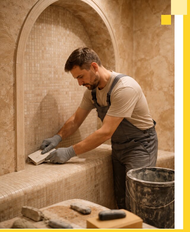 Профессиональная отделка хамамов с мозаикой под ключ в Биробиджане