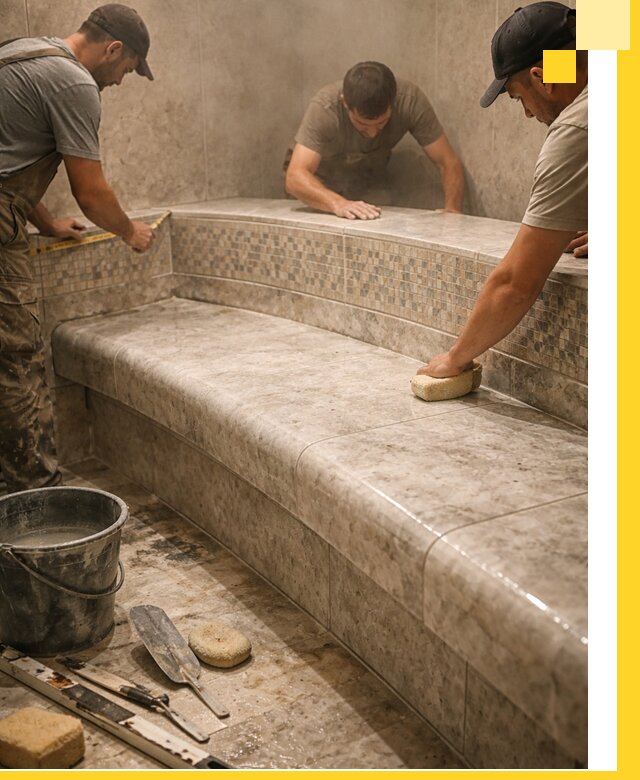 Изготовление и установка сидений для хамама в Биробиджане